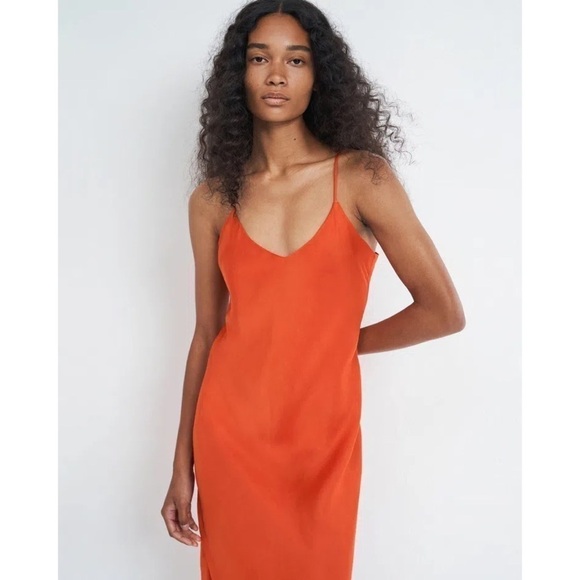 Nili Lotan Short Cami Dress in Burnt Orange - Picture 3 of 11